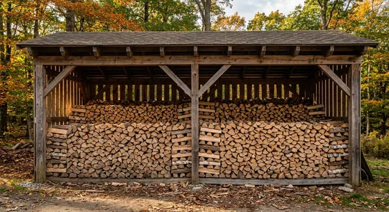 Укладка дров в Лопатинском, улица Дровяная, 36