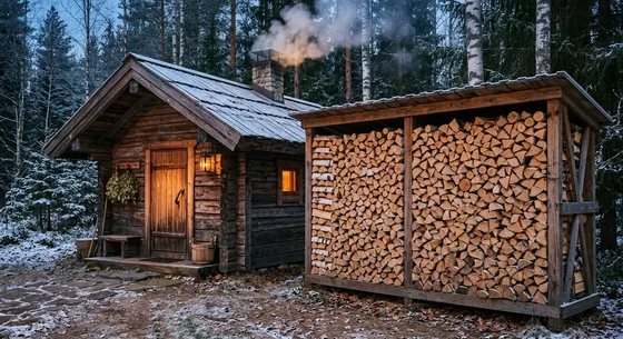 Укладка дров в Лопатинском, улица Берёзовая, 2